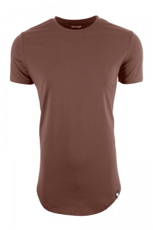 Young LA 402 Perfect Tee - Scallop Bottom Braun | 7520-ZFKDH