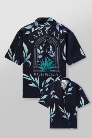 Young LA 4038 - Lah Casa Shirts Navy | 5812-QUWIA