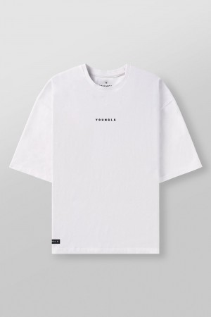 Young LA 4055 - Essential Supersized Tees Weiß | 6827-UAQYG