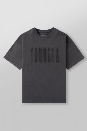 Young LA 4075 - Blurry Heavyweight Tee Grau | 8260-SNUHA