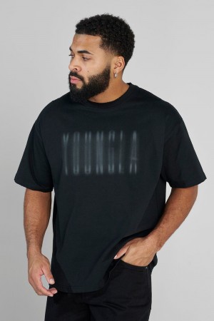 Young LA 4075 - Blurry Heavyweight Tee Navy | 5410-KLTXP