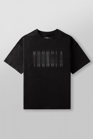 Young LA 4075 - Blurry Heavyweight Tee Schwarz | 6832-KZRQJ