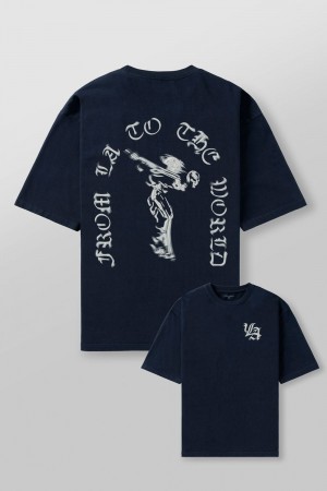 Young LA 4096 - Worldwide Excellence Tees Navy | 3627-VRTQD