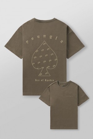 Young LA 4098 - Ace Of Spades Tees Braun | 7960-LESZW