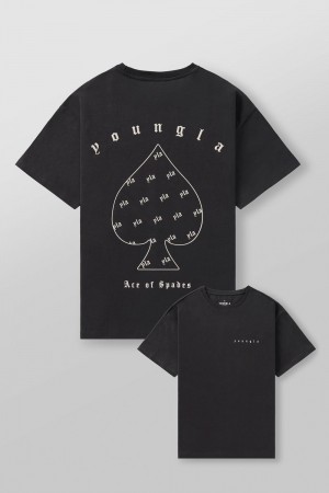 Young LA 4098 - Ace Of Spades Tees Dunkelgrau | 3918-KVDRW