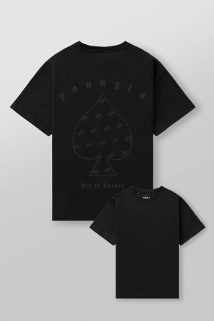 Young LA 4098 - Ace Of Spades Tees Schwarz | 6284-KRLFA