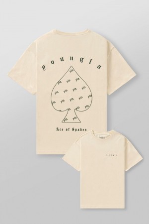 Young LA 4098 - Ace Of Spades Tees Weiß | 7258-WAHGT