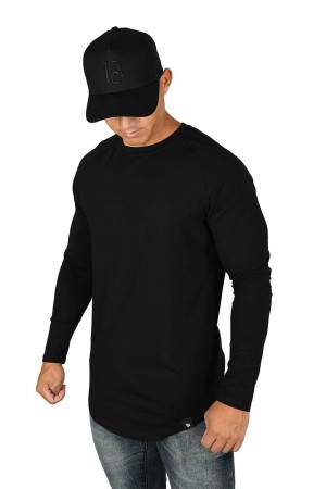 Young LA 410 Perfect Raglan Long Sleeve Shirts Schwarz | 2547-MOEBF
