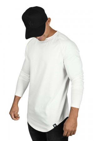 Young LA 410 Perfect Raglan Long Sleeve Shirts Weiß | 8471-VUZCN