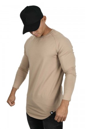 Young LA 410 Perfect Raglan Long Sleeve Shirts Beige | 9486-CDNAP