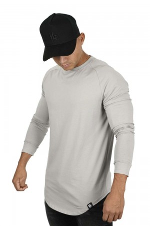 Young LA 410 Perfect Raglan Long Sleeve Shirts Hellgrau | 8615-QEGAW