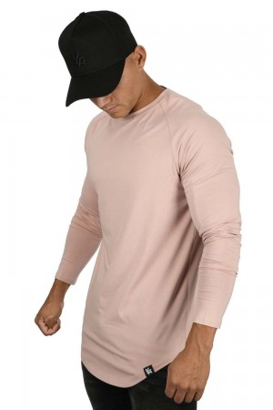 Young LA 410 Perfect Raglan Long Sleeve Shirts Rosa | 8634-GNICU