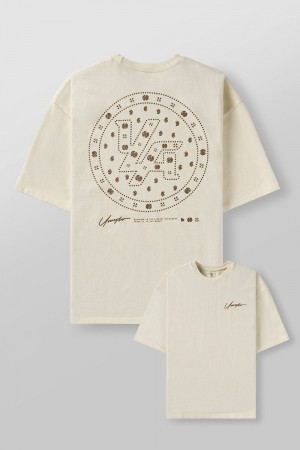 Young LA 4111 - Bandana Heavyweight Tees Beige | 4321-DAPHC