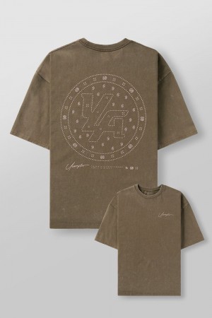 Young LA 4111 - Bandana Heavyweight Tees Olivgrün | 4856-KFEYH