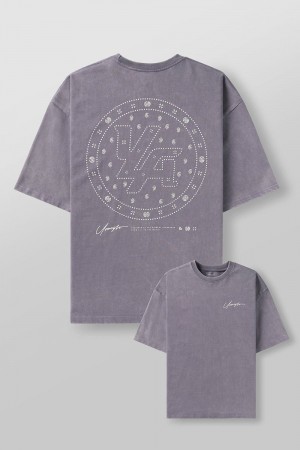Young LA 4111 - Bandana Heavyweight Tees Lila | 4382-EGHCZ