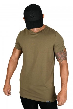 Young LA 411 Perfect Tee - Straight Bottom Olivgrün | 5021-TGWLH