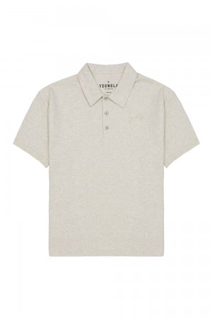 Young LA 412 Jacked Polo Tees Beige | 2158-FZLSY