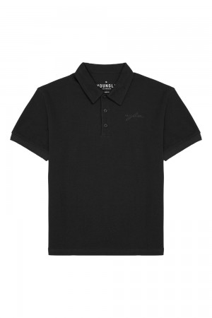 Young LA 412 Jacked Polo Tees Schwarz | 5419-PXZML
