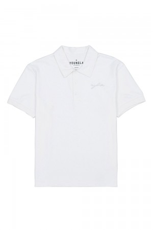 Young LA 412 Jacked Polo Tees Weiß | 9084-QITAU