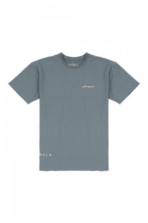 Young LA 414 Signature Tees Hellblau | 4351-JHQBG