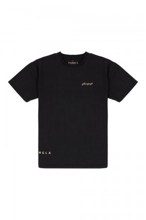 Young LA 414 Signature Tees Schwarz | 4069-DUNRS