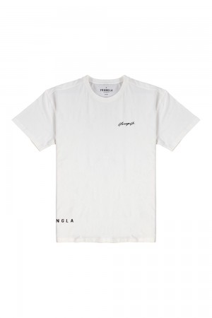 Young LA 414 Signature Tees Weiß | 0421-NLXDC