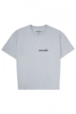 Young LA 416 Eternal Pocket Tees Hellgrau | 1942-HWCTU