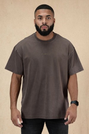 Young LA 420 Essential Oversized Tee Braun | 7132-VXURT
