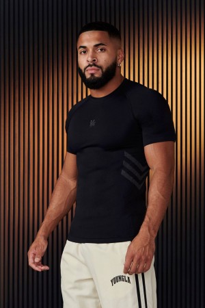 Young LA 425 - Iron Compression Tees Schwarz | 9852-SFWKU