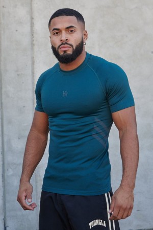 Young LA 425 - Iron Compression Tees Teal | 7364-INVDT