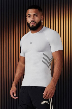 Young LA 425 - Iron Compression Tees Weiß | 9746-GTQJE