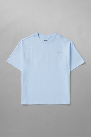 Young LA 436 Stamped Tees Hellblau | 6207-WRCLT