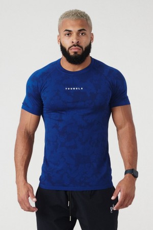 Young LA 437 Digital Compression Tees Dunkelblau | 1678-HFQJC