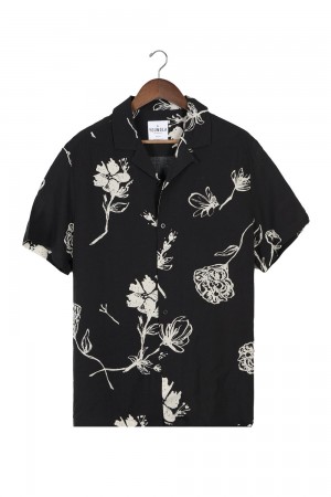 Young LA 445 Cabo Vibez Shirts Printed Schwarz | 9850-MRXJH