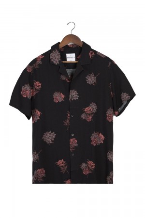 Young LA 445 Cabo Vibez Shirts Printed Schwarz | 9143-ZYKPL