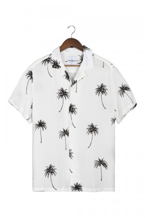 Young LA 445 Cabo Vibez Shirts Printed Weiß | 5490-QBLTM