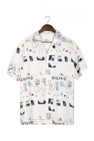 Young LA 445 Cabo Vibez Shirts Printed Weiß | 2803-NTEBQ