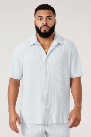 Young LA 448 Pleated Festival Shirts Hellblau | 3275-KRCNA