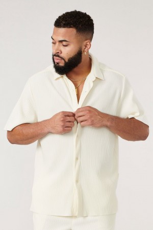 Young LA 448 Pleated Festival Shirts Weiß | 2709-XKVMI