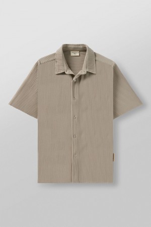 Young LA 448 - Pleated Festival Shirts Beige | 2814-NOZXR