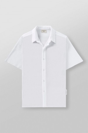 Young LA 448 - Pleated Festival Shirts Weiß | 7145-MEBIN