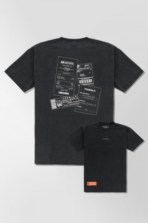 Young LA 449 Washed Drip Tees Schwarz | 5786-IUBRZ