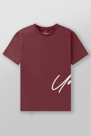 Young LA 462 - Side Signature Tees Bordeaux | 1372-ZMJNK