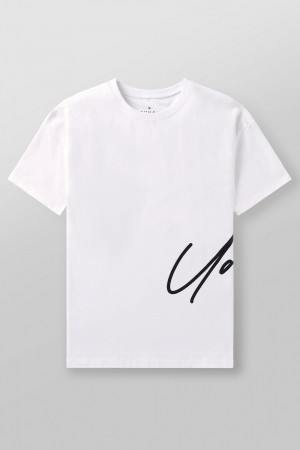 Young LA 462 - Side Signature Tees Weiß | 2561-EZUTN