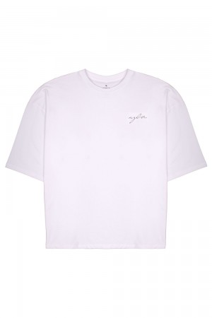 Young LA 464 Skyline Super Sized Tees Weiß | 9340-WYANQ