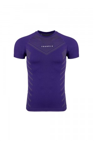 Young LA 465 Superhero Compression Tees Lila | 8563-ANJLC