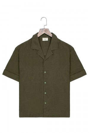 Young LA 468 Clase Shirts Olivgrün | 4157-JAKRE