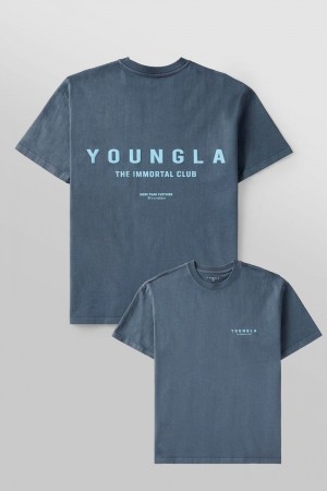 Young LA 473 - Immortal Club Tees Blau | 8315-RIOSB