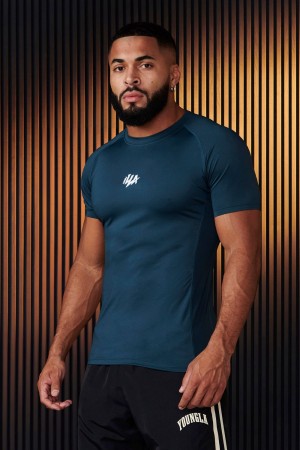 Young LA 474 - Speed Compression Tees Blau | 4013-SYZND