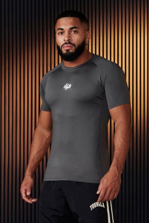 Young LA 474 - Speed Compression Tees Dunkelgrau | 7924-ZOMGA